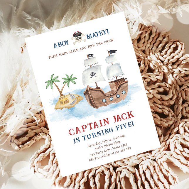 Invitación ¡Ahoy Matey! Nacimiento del Niño del Tesoro del Ba (Subido por el creador)