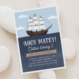 Invitación Ahoy Matey Pirate Boy Cumpleaños