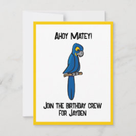Invitación Ahoy Matey Pirate Parrot Personalizado, Funny Maca