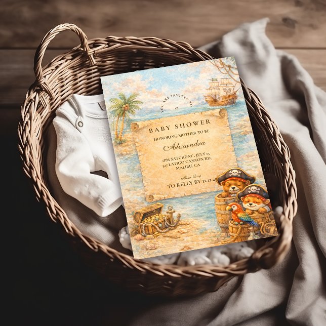Invitación Ahoy Matey Storybook Pirates Baby Shower (Subido por el creador)