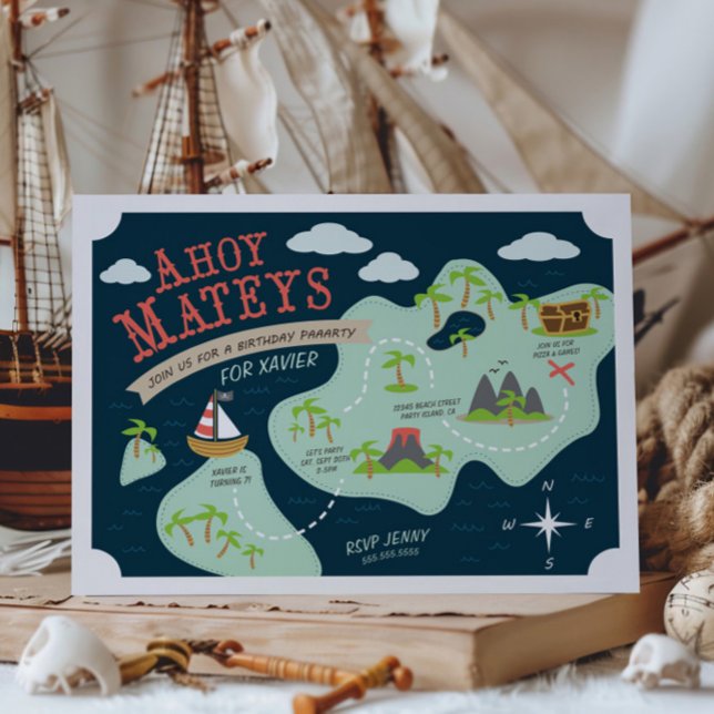 Invitación Ahoy Mateys Birthday Invite (Subido por el creador)