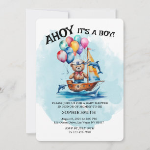 Invitación Ahoy Sailor Es Un Niño Tema Náutico Baby Shower