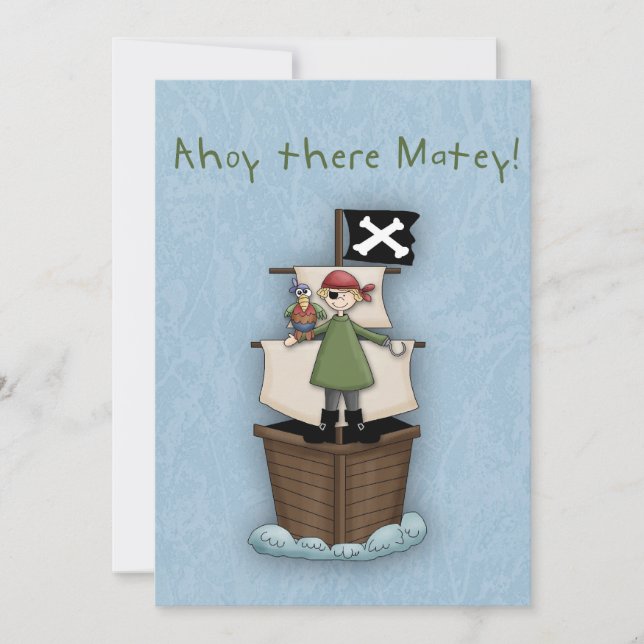 Invitación Ahoy There Matey (Anverso)