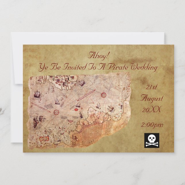 Invitación ¡Ahoy! Un Boda pirata (Anverso)