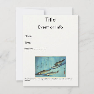 Invitación Ai (trucha) - Impresión de pescado japonés a color