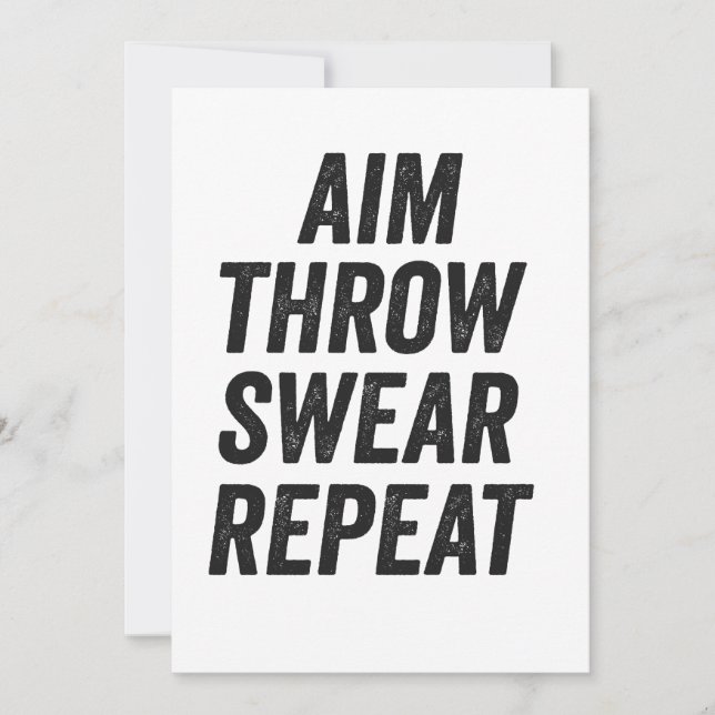 Invitación Aim Tire Swear Repetir Funny Cornhole Sport GIft (Anverso)