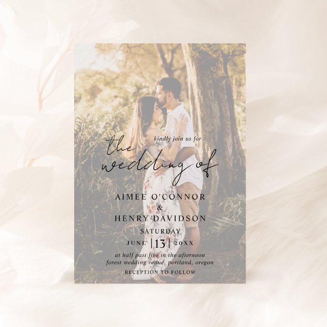 Invitación Aimee Rustic Script Moderno Boda (Subido por el creador)