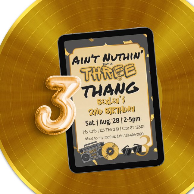 Invitación Aint' Nuthin' but a 3 Thang 3rd Birthday (Subido por el creador)