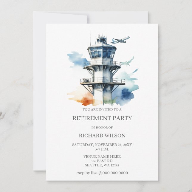Invitación Air Traffic Controller Retirement Party  (Anverso)
