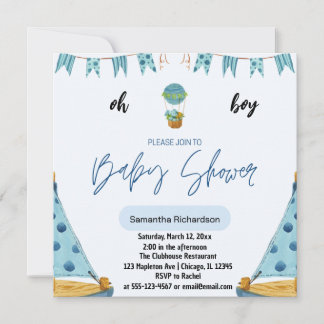 Invitación Aire azul cielo de bebé