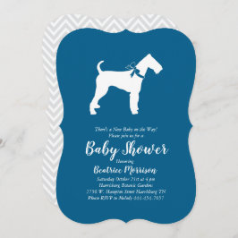 Invitación Airedale Terrier Dog Baby Shower Blue Boy