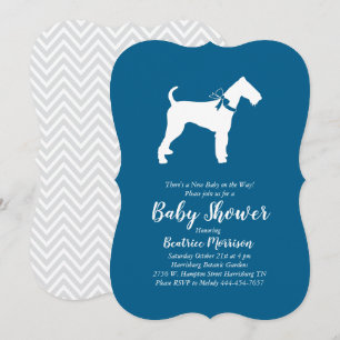 Invitación Airedale Terrier Dog Baby Shower Blue Boy