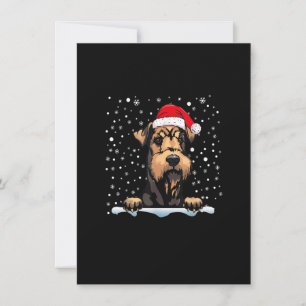 Invitación Airedale Terrier Dog Navidades Santa Hat coincidie