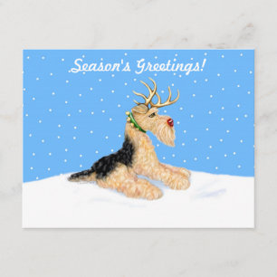 Invitación Airedale Terrier Navidades Dale Deer
