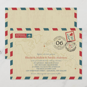 Invitación Airmail de Antigüedad de Nueva Zelanda/Reino Unido