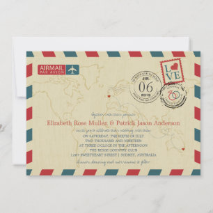 Invitación Airmail de antigüedades de Australia/Reino Unido