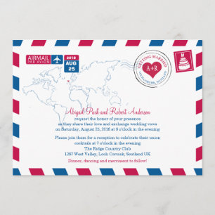 Invitación Airmail de Escocia Boda