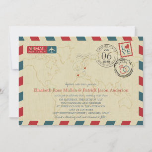 Invitación Airmail de España y Polonia   Boda
