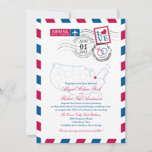 Invitación Airmail Ohio Boda