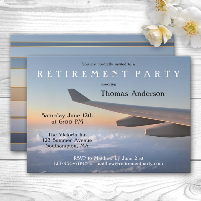 Invitación Airplane Travel Themed Retirement Party Invitation (Subido por el creador)