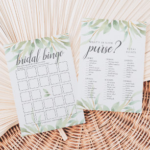 Invitación Airy Botanical Double-Sided Bridal Shower Game