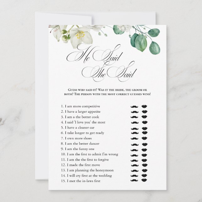 Invitación Airy Eucalyptus Greenery Boho Rustic Bridal Shower (Anverso)