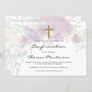 Invitación Airy Floral con confirmación cruzada