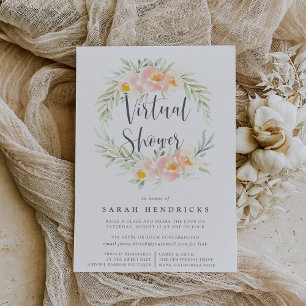 Invitación Airy Floral Wreath Brida virtual o Baby Shower