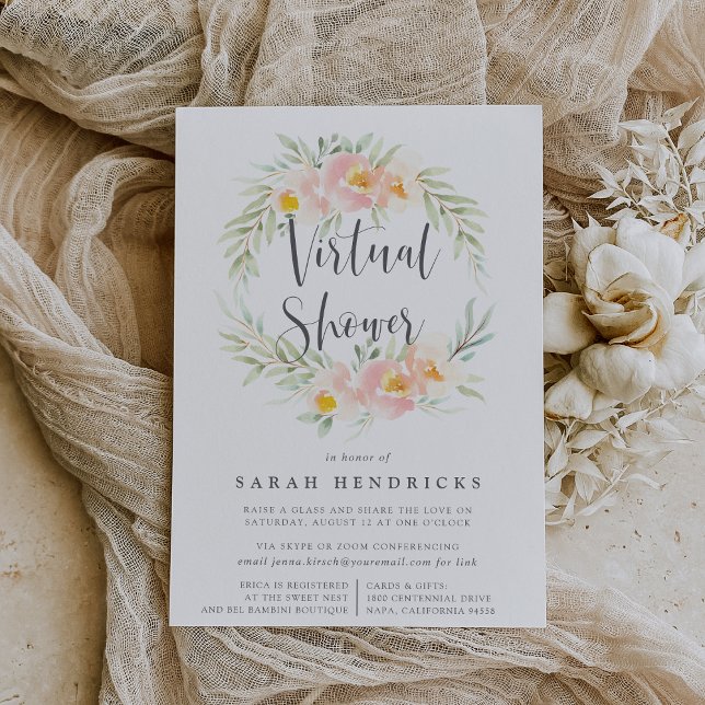 Invitación Airy Floral Wreath | Brida virtual o Baby Shower (Subido por el creador)