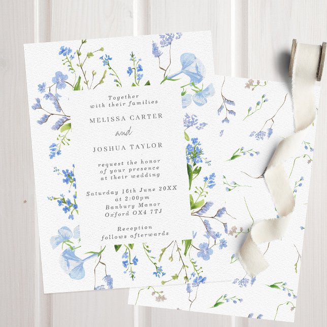Invitación Airy French Regency Light Blue Floral Boda (Subido por el creador)