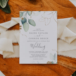 Invitación Airy Greenery y Gold Leaf Boda
