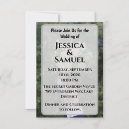 Invitación Airy Outdoor Wedding Invitation with White Roses