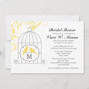 Invitación Ajaula Amarilla Con Amargos Amores Ducha Bridal In