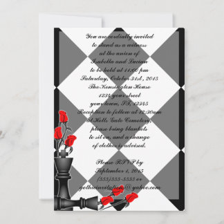 Invitación Ajedrez y Rosas Boda gótico