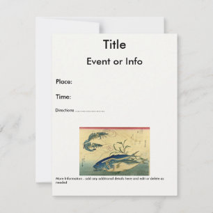 Invitación Aji y Ebi - El colorido pescado japonés de Hiroshi