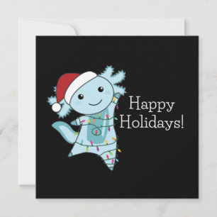 Invitación Ajolote Feliz Navidad Animales de Invierno Ajolote