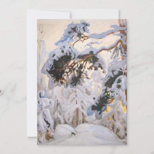 Invitación Akseli Gallen-Kallela - Bosque en invierno (Anverso)