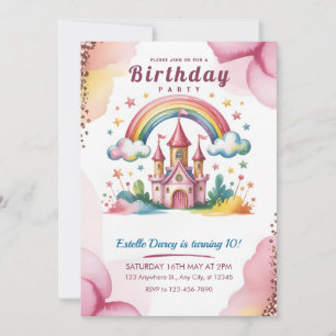 Invitación al 10º cumpleaños del Castillo Arcoíris
