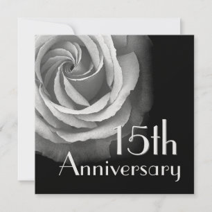 Invitación al 15º aniversario - Rosa BLANCA PLATA
