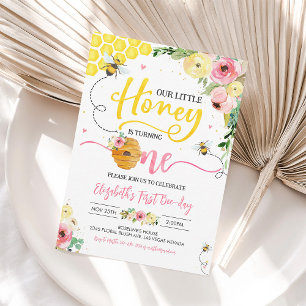 Invitación al 1er Cumpleaños de Abejita Panal Abej