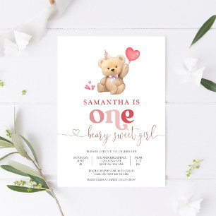 Invitación al 1er Cumpleaños de Beary Sweet