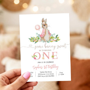 Invitación al 1er cumpleaños de Bunny