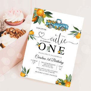 Invitación al 1er Cumpleaños de Camión Azul Citrus