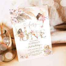 Invitación al 1er Cumpleaños de Fairy ONE Pampass