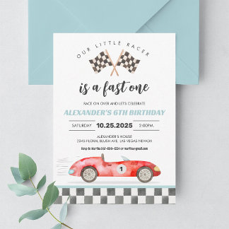 Invitación al 1er Cumpleaños de Fast One Auto de C