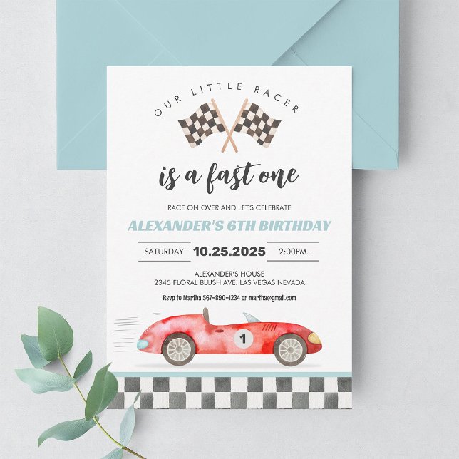 Invitación al 1er Cumpleaños de Fast One Auto de C (Subido por el creador)