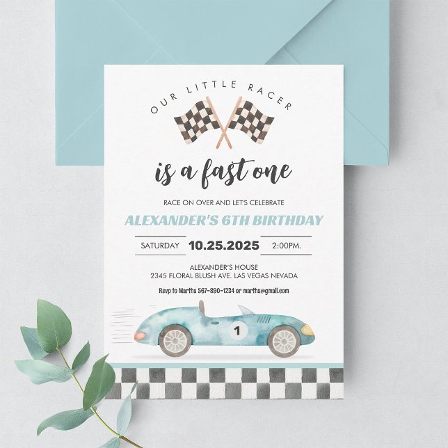 Invitación al 1er Cumpleaños de Fast One Auto de C (Subido por el creador)