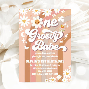 Invitación al 1er Cumpleaños de Groovy Daisy