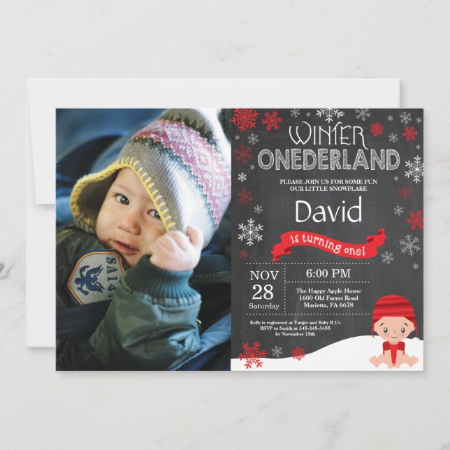 Invitación al 1er cumpleaños de Invierno Onederlan (Anverso)