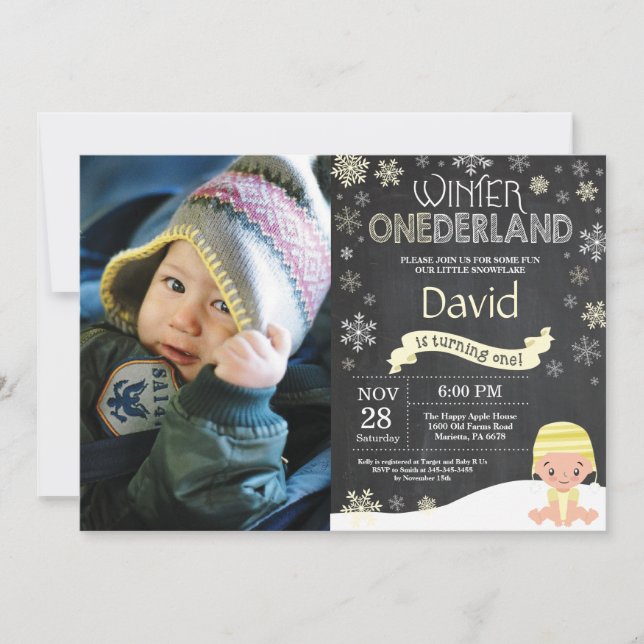 Invitación al 1er cumpleaños de Invierno Onederlan (Anverso)
